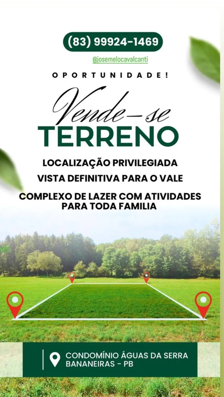 Terreno no condomínio águas da Serra em bananeiras
