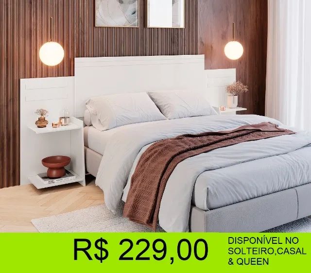 Cabeceira multi medidas 100% MDF 4 Prateleiras extensas - Foto 2
