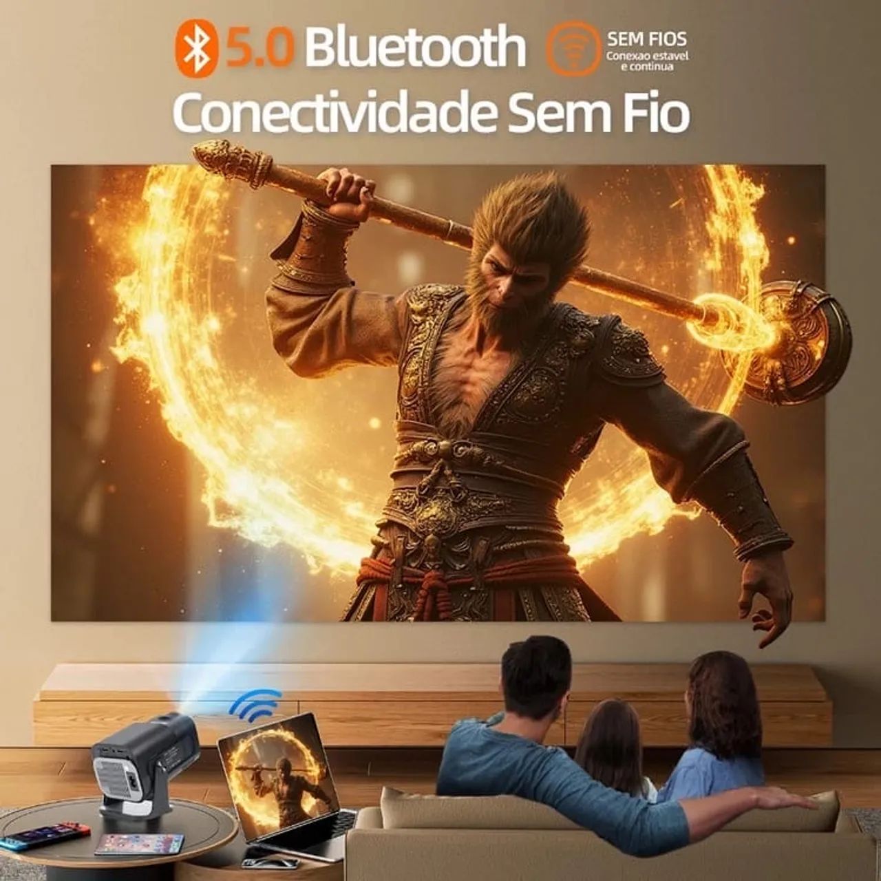 Projetor Android 11 com Sistema Inteligente Basik - Foto 5