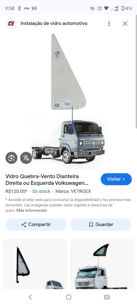Vidro Quebra-Vento Dianteira Volkswagen