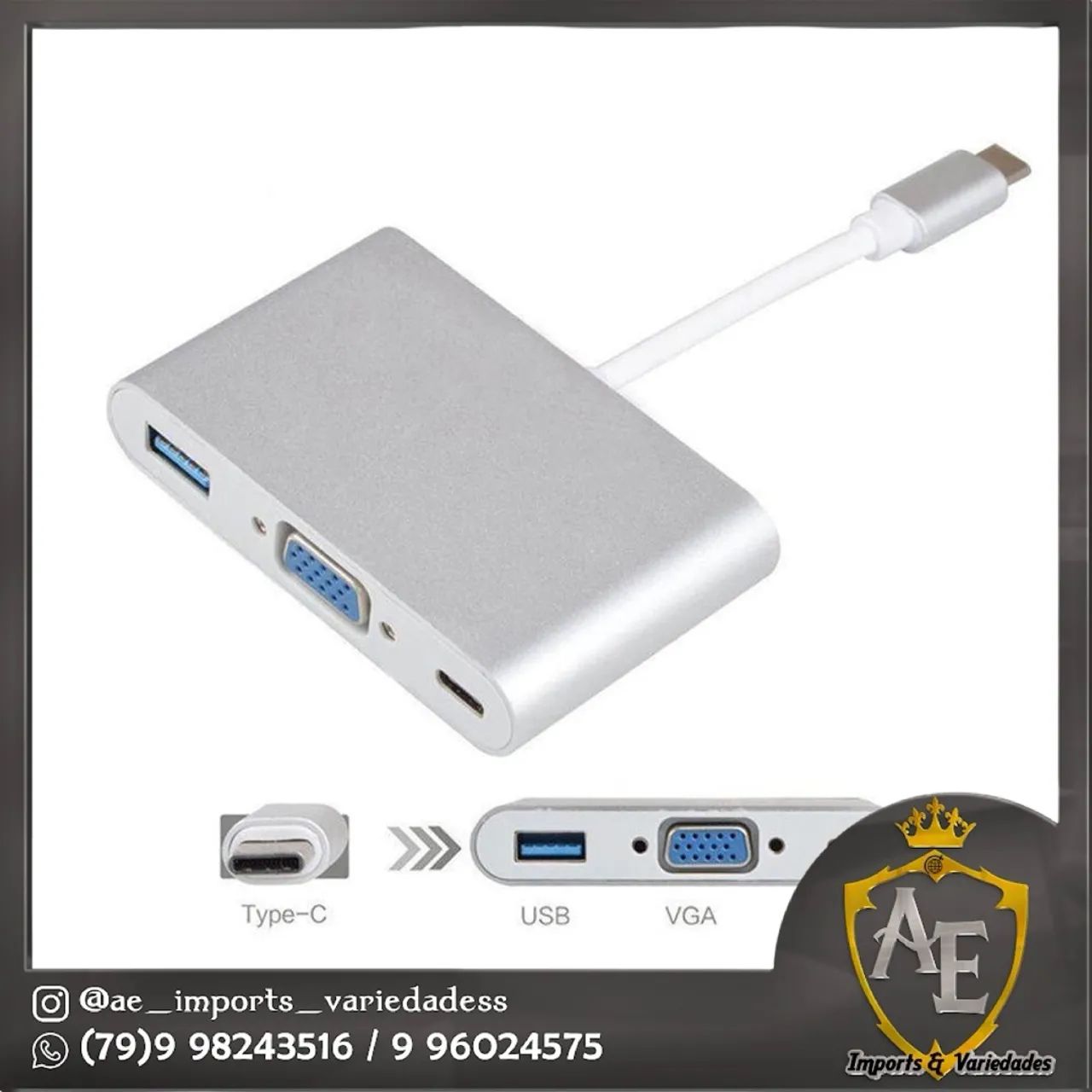 Adaptador USB-C para USB / VGA
