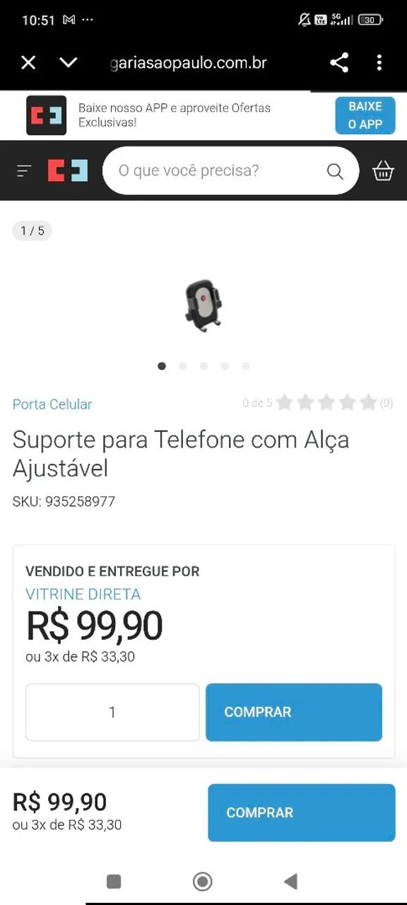 Suporte para Telefone com Alça Ajustável carrinho bebê  - Foto 2