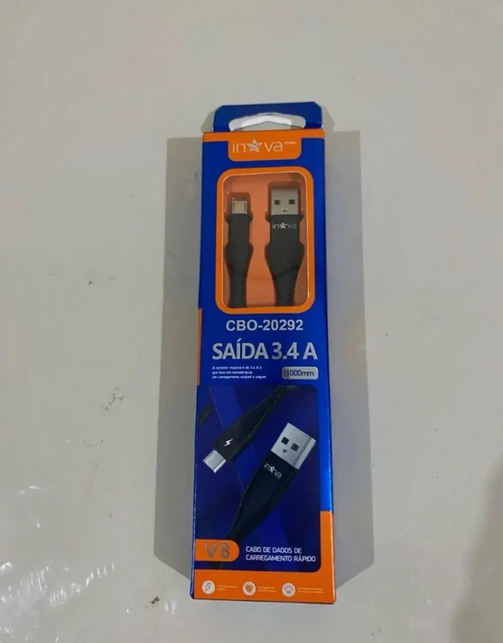 Cabo USB V8 3.4A Carregamento Rápido - Inova