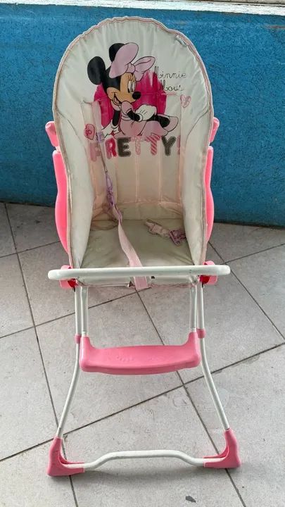 cadeira alimentação rosa usada - Foto 2