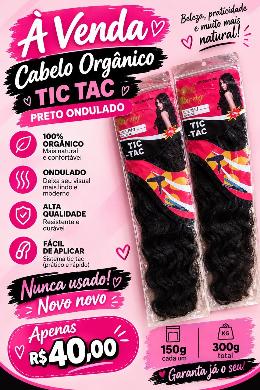 Cabelo Orgânico Tic Tac 300g