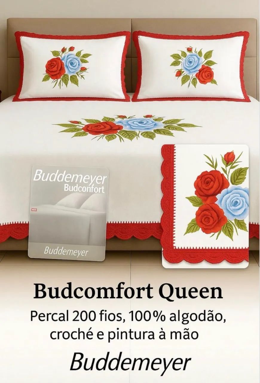 LENÇÓIS BUDDEMEYER BUDCONFORT 200 FIOS - QUEEN E SUPER KING - Foto 4