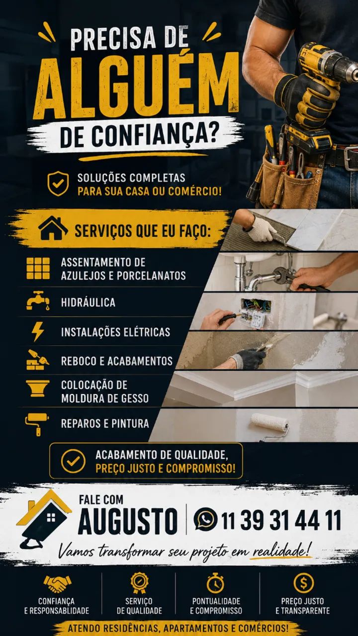 Augusto - Reformas, Elétrica, Hidráulica e Acabamentos - Foto 4