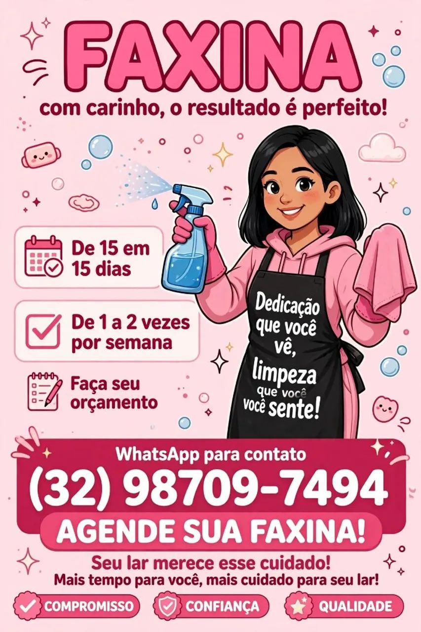 Ofereço meus serviços de faxina 
