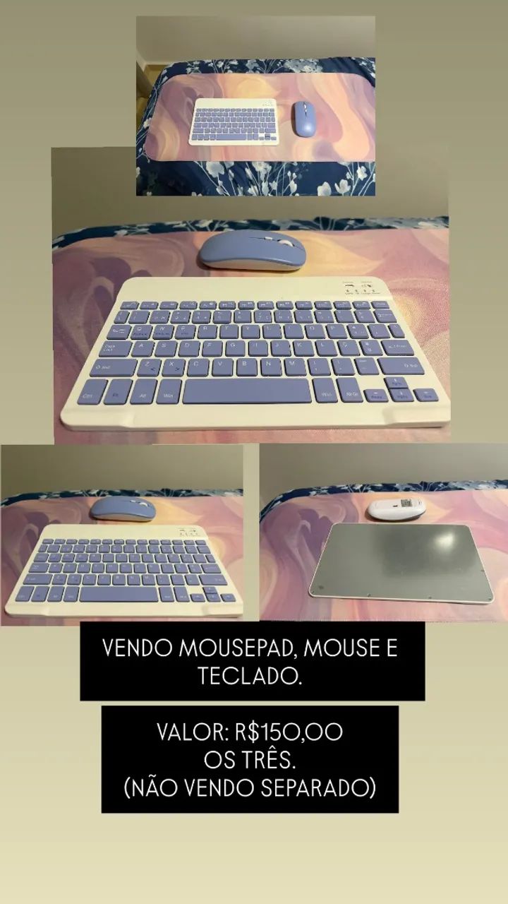Mouse, teclado e mousepad 