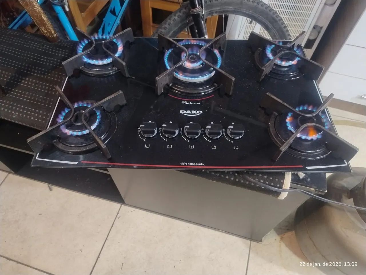 FOGÃO COOKTOP 5 BOCAS 
