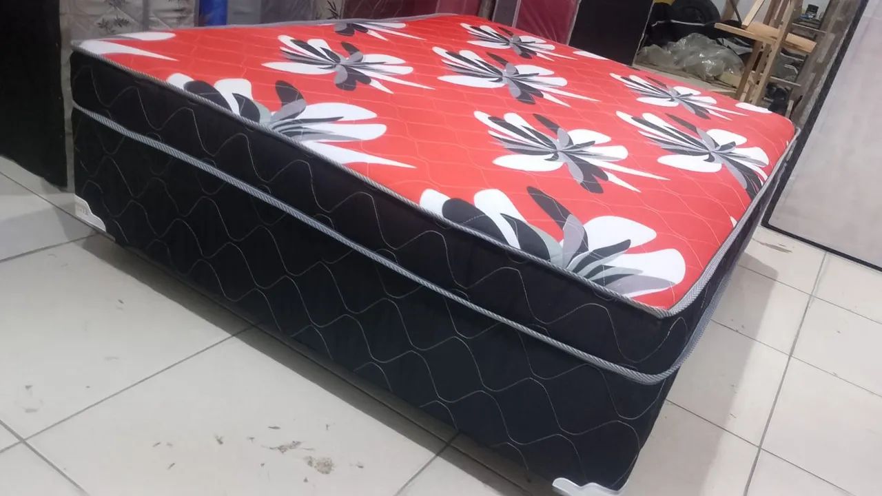 Cama Box Casal Espuma D45 Tecido Esponjado - Nova (ENTREGA GRÁTIS)