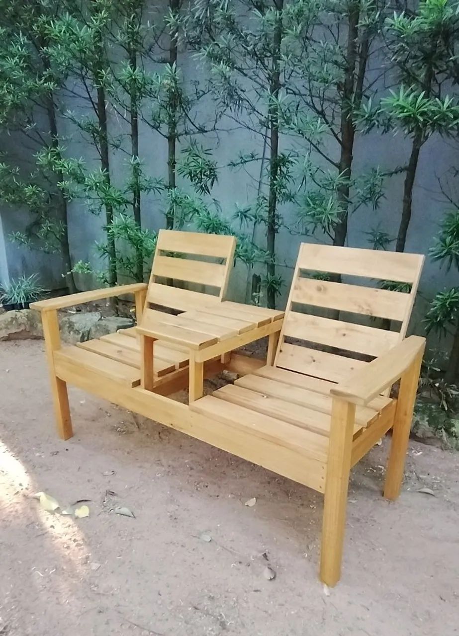 Banco duplo com mesa - Foto 2