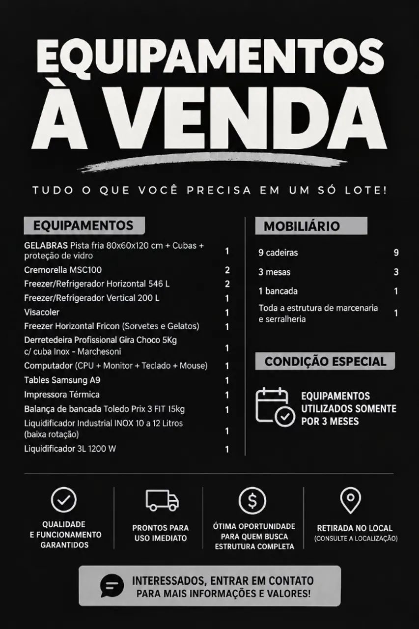 Equipamentos e Mobiliário para Loja de Açai e Sorvete - Foto 5
