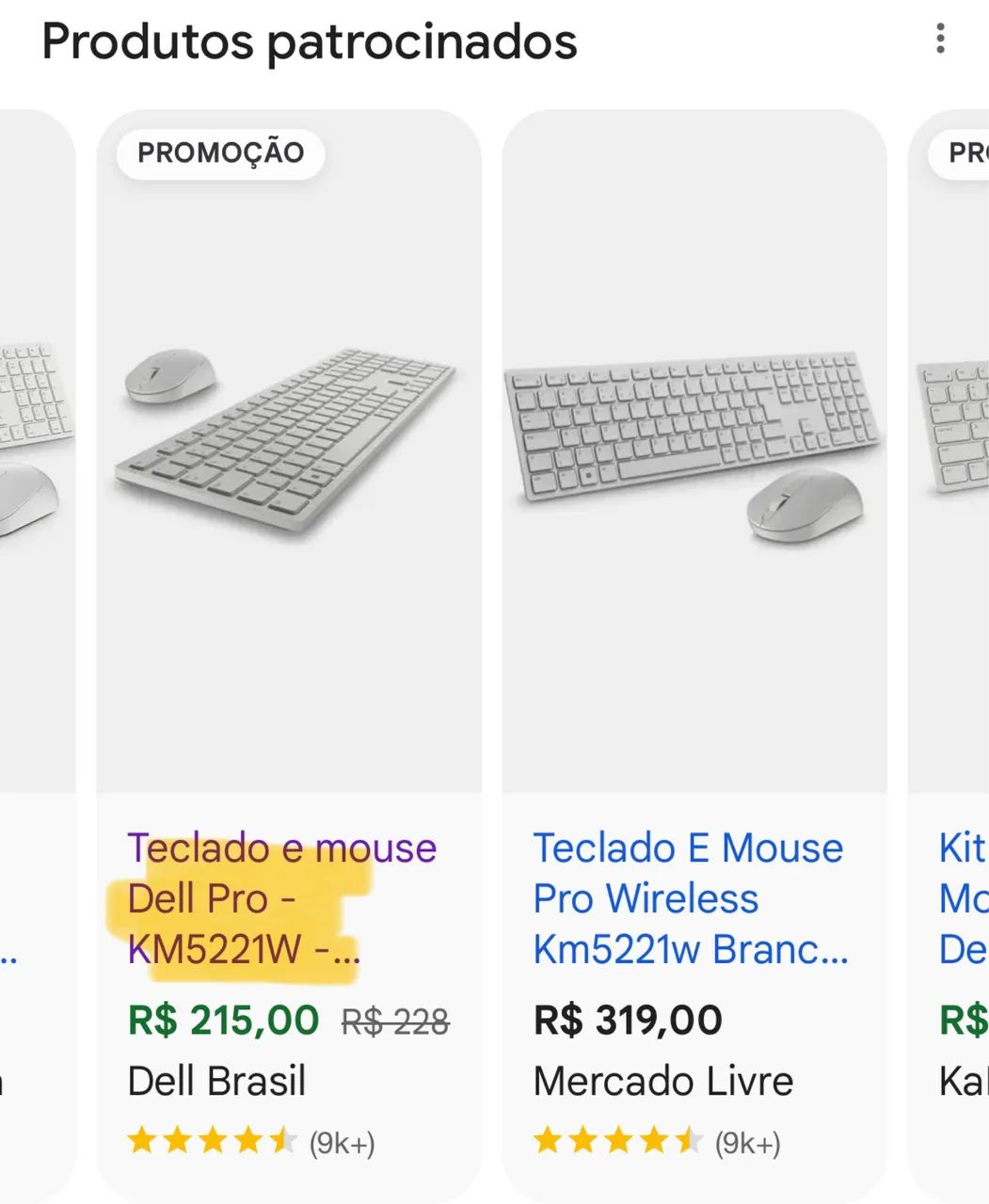 Teclado E Mouse Pro Wireless Km5221w Branco Dell - Foto 5