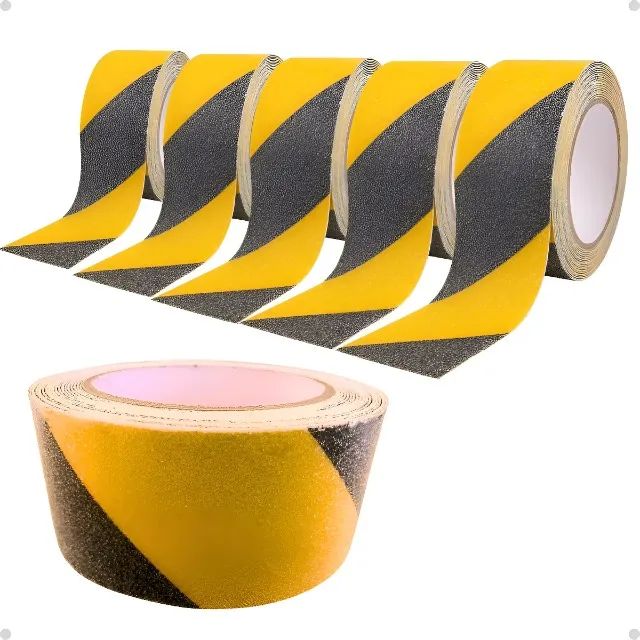 5m fita antiderrapante 25mx5cm amarela/preta - preto/amarelo bom-1304 - Foto 3