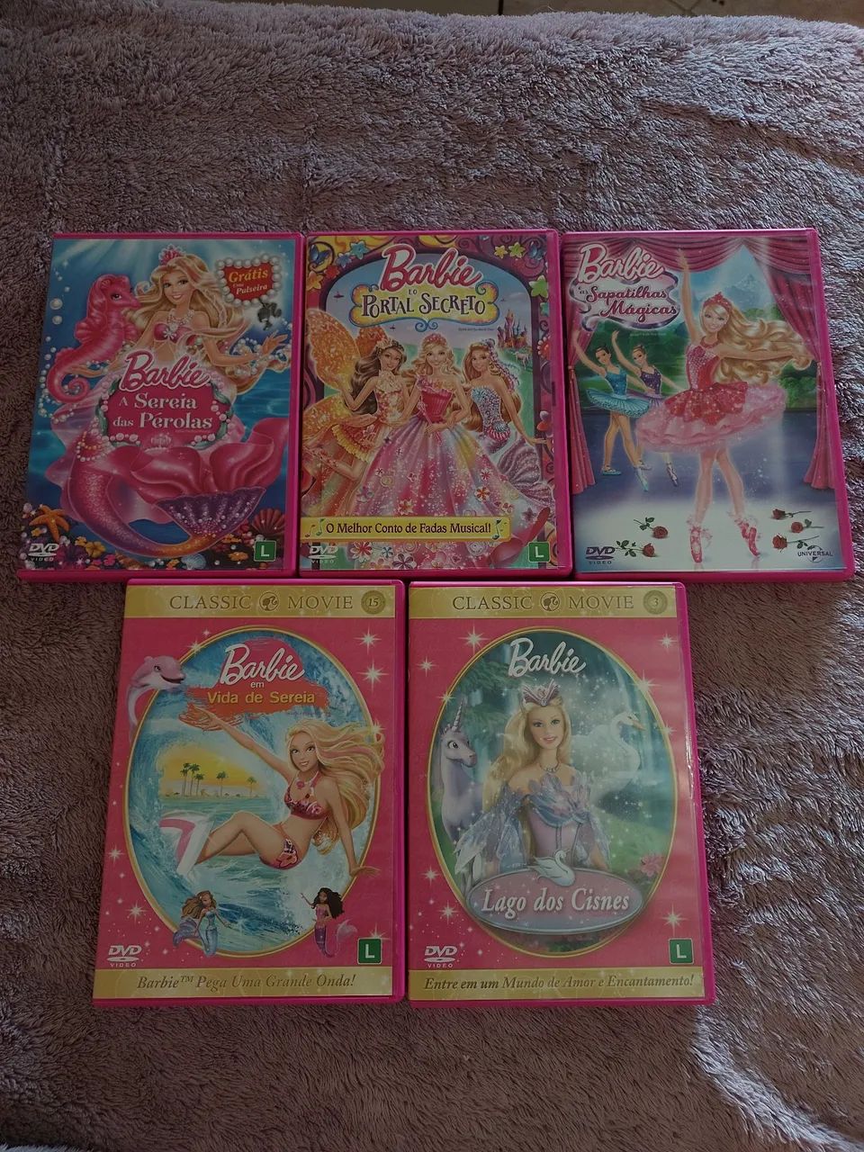 Kit 5 DVDs Barbie 