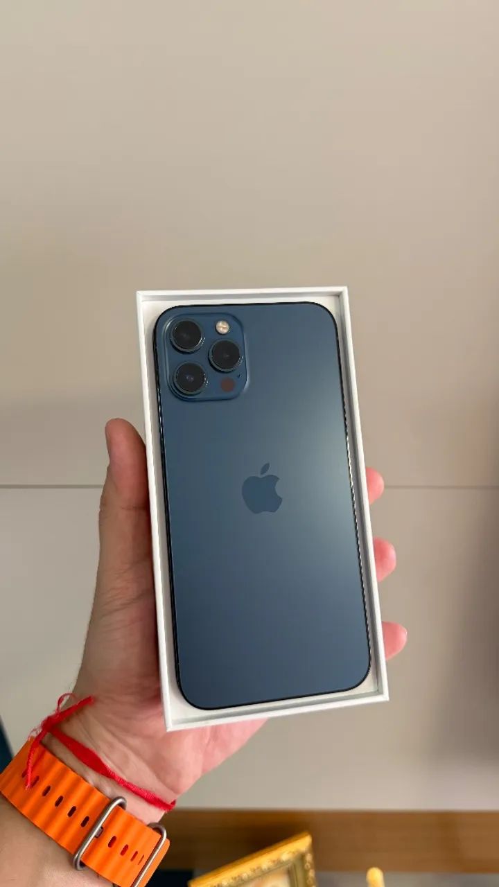 iPhone 12 Pro Max 256GB Pacific Blue, Seminovo impecável, 84