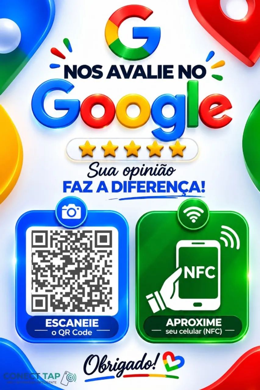 Placa de Avaliação Google Por NFC e QR 