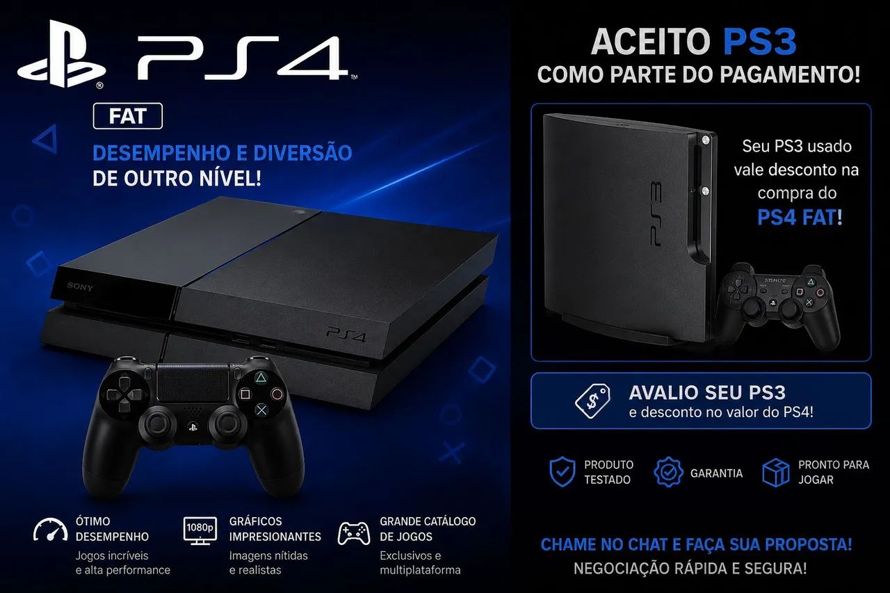 PS4 + 200 jogos tops 