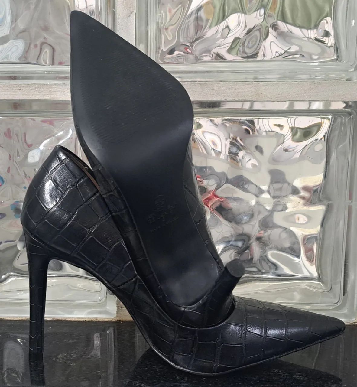 SCARPIN preto croco - Foto 2
