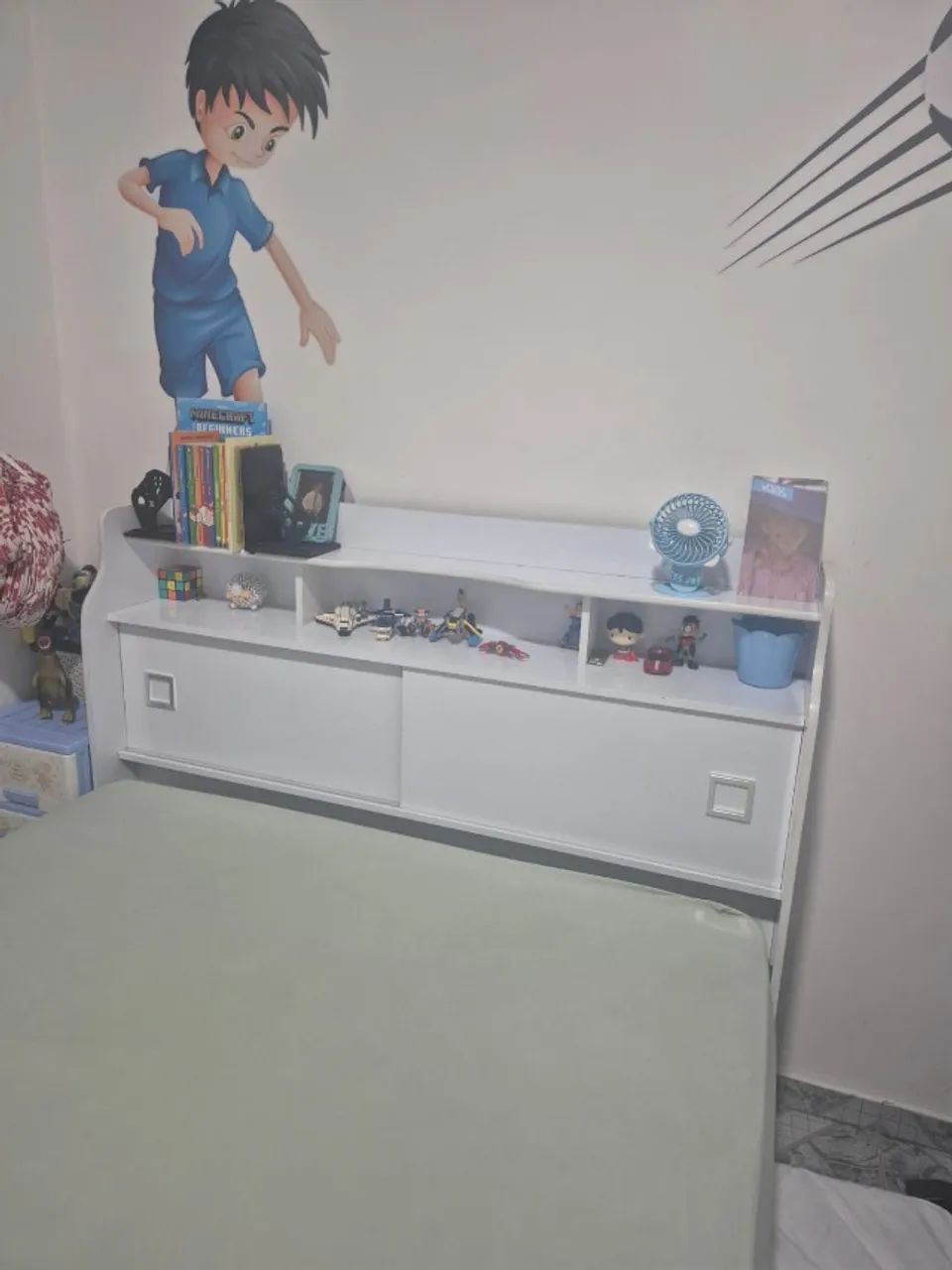 Cama de casal com cama auxiliar e Cabeceira 