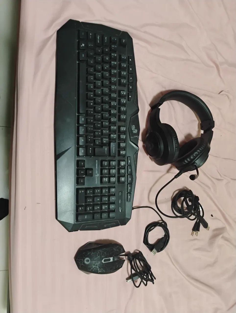 Kit periféricos mouse, teclado e headset