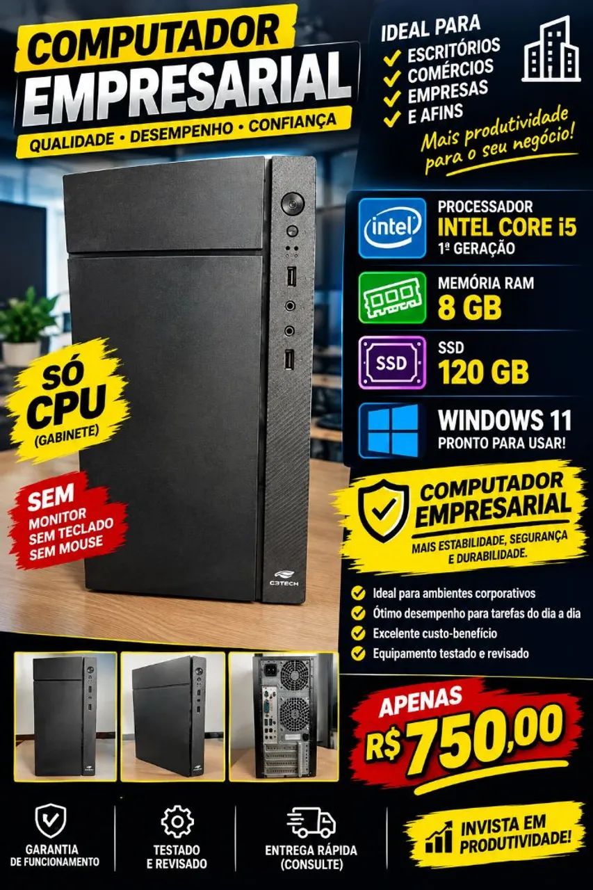 CPU computador empresarial Core i5