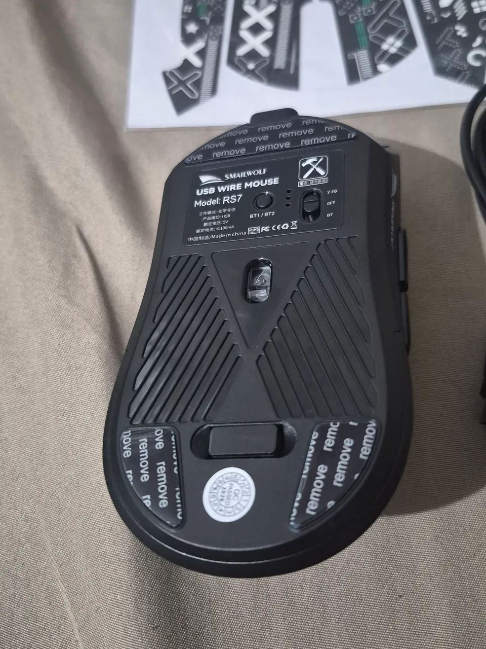 Mouse SmailWolf RS7 Sensor Paw 3311 Trimode 20k Dpi - Foto 5