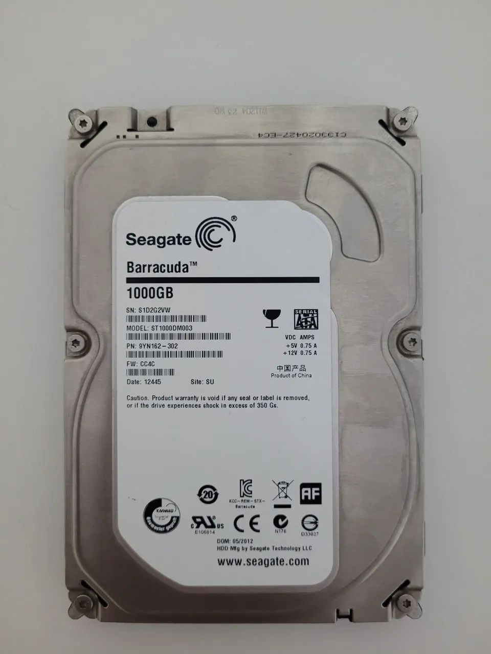 HD de 1 terabyte (1000GB) em ótimo estado.