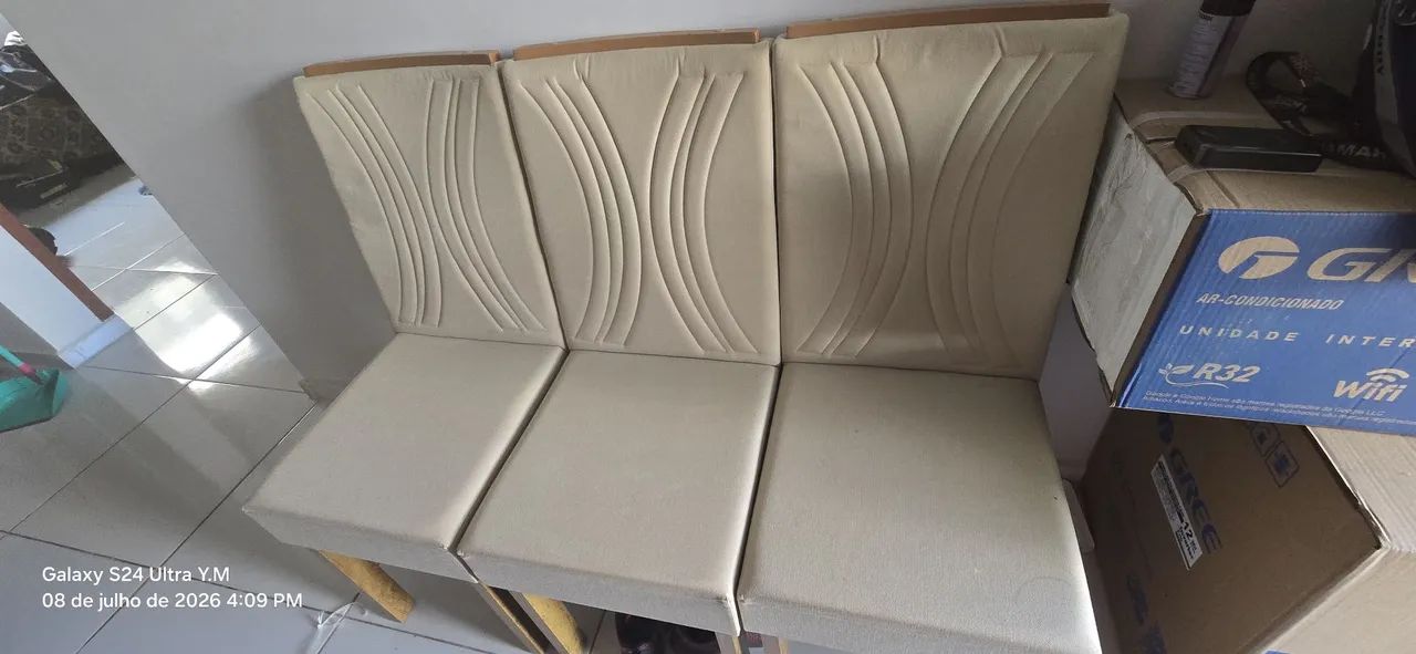 Conjunto Mesa de Jantar Kiara Freijó Com Vidro - Foto 3