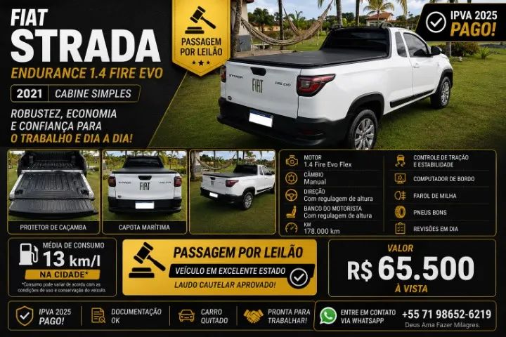 Fiat Strada Strada Endurance 1.4 Flex 8V CS Plus 2021