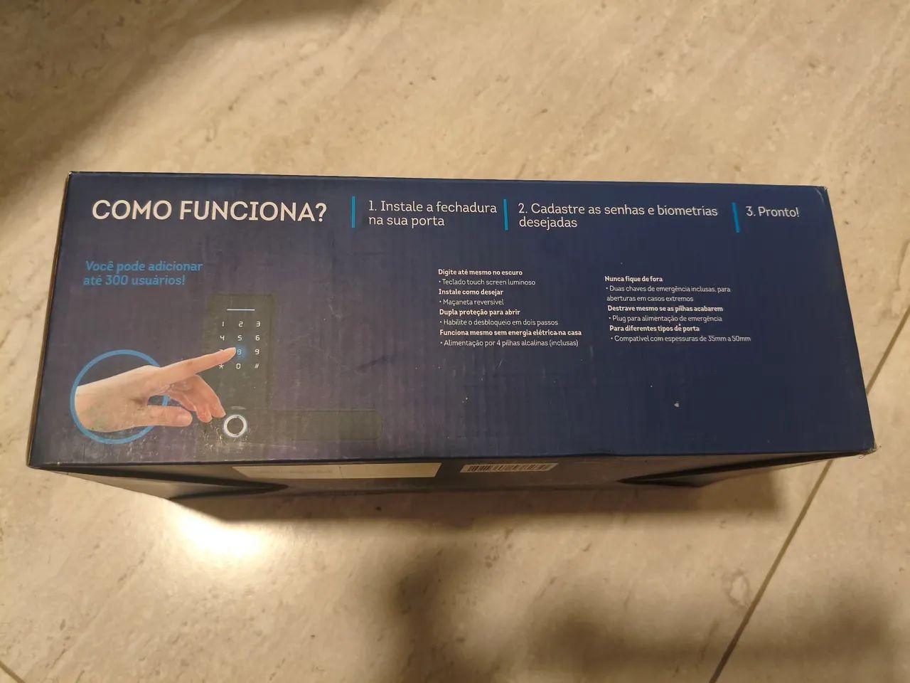 Fechadura Digital de Embutir com Biometria Elsys ESF-DE2000B Preta - Lacrada - Foto 2