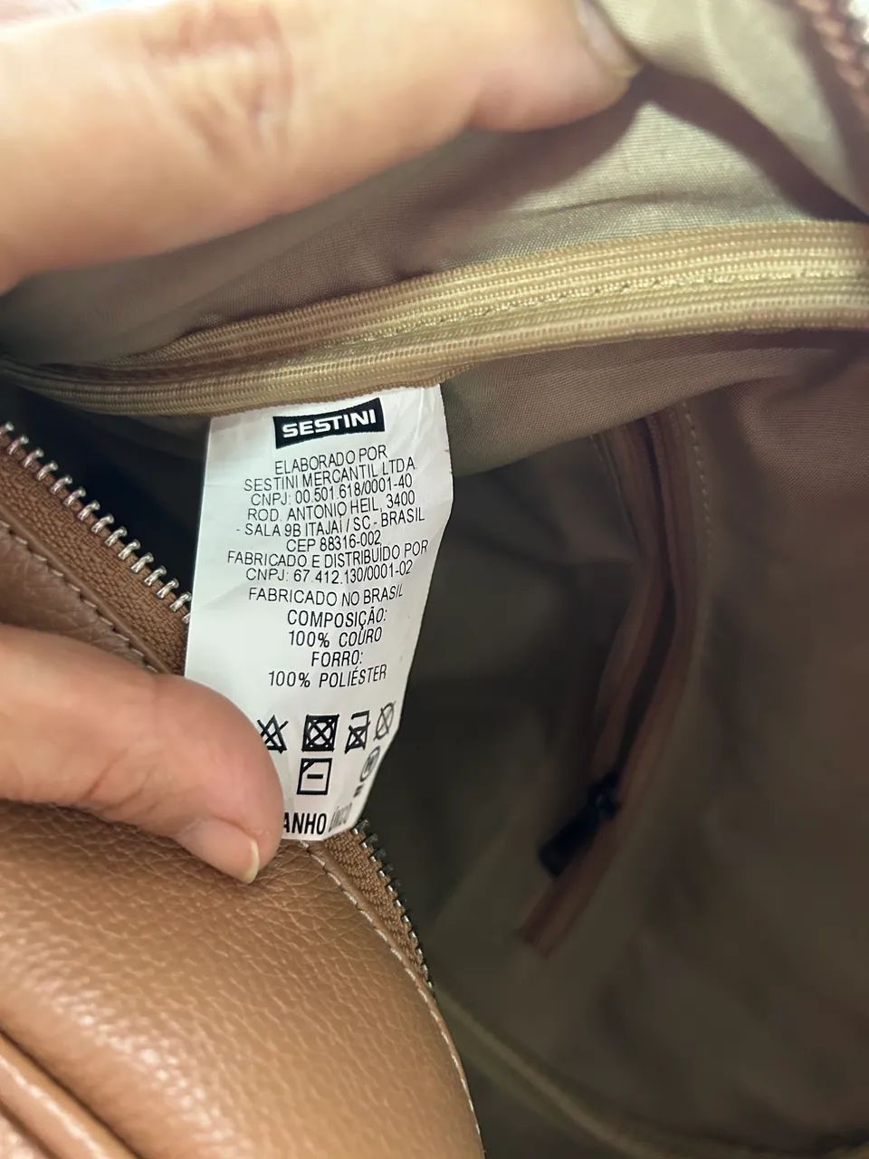Mochila de Couro Forrada- NUDE  - Foto 4