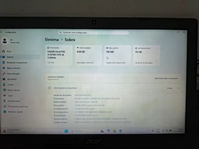 Notebook Acer i3 Oitava Geração - Foto 3