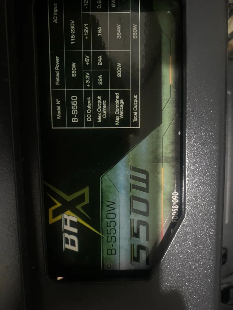 Fonte  M055 B-550W Sem funcionar