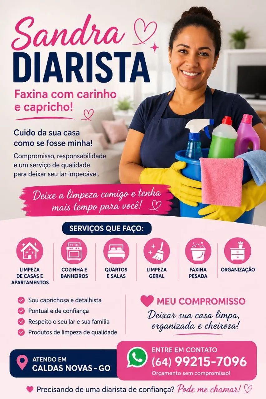 Trabalho como diarista, babá, faxineira