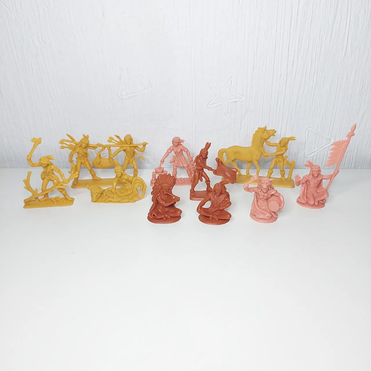 Lote com 10 Índios Apaches Antigos Forte Apache Originais Gulliver (Com Detalhes)