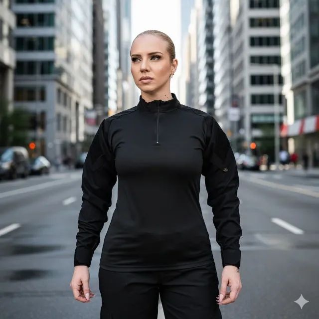 Camiseta Combat Shirt(gandoleta) Feminina Preta Longa