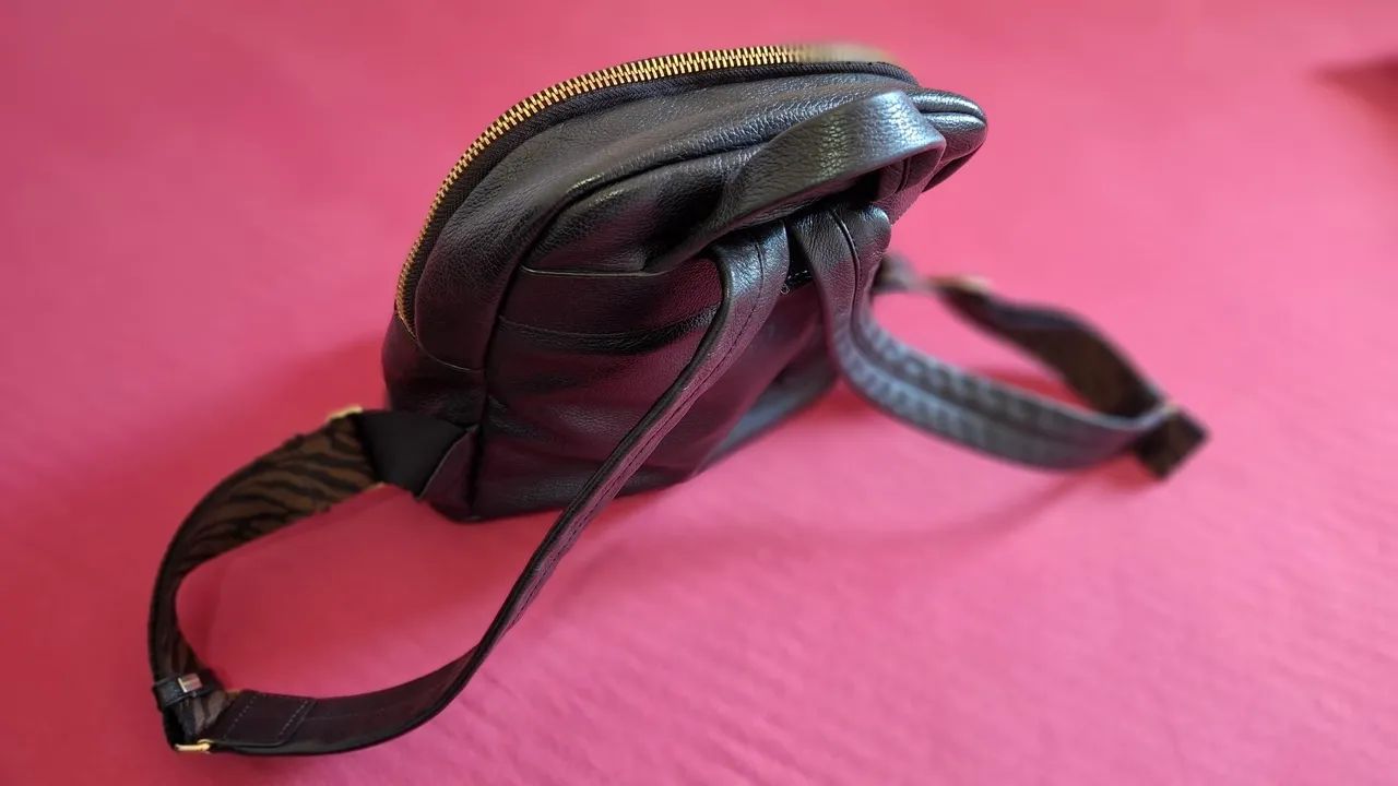 Mochila original Luz da Lua Couro Legítimo Estado de novo - Foto 2