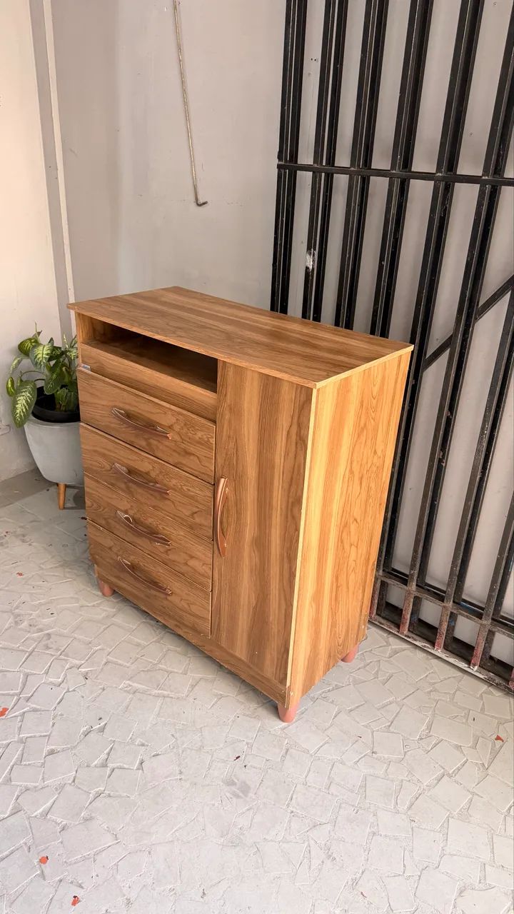 Cômoda 4 gavetas com sapateira MDF - Foto 2