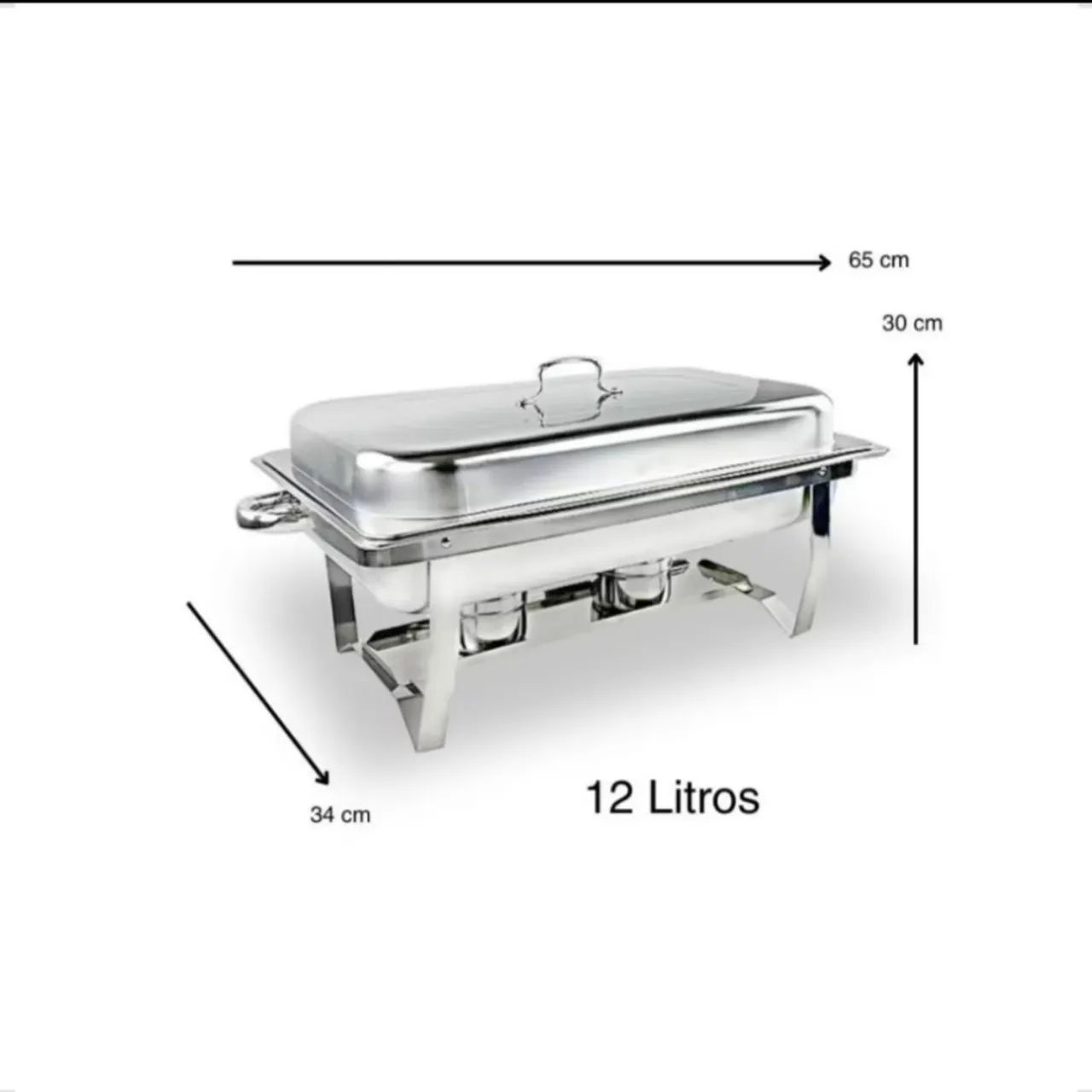 RÉCHAUD PROFISSIONAL RETANGULAR INOX - 3 DIVISÓRIAS | 2 ACENDEDORES - Foto 3