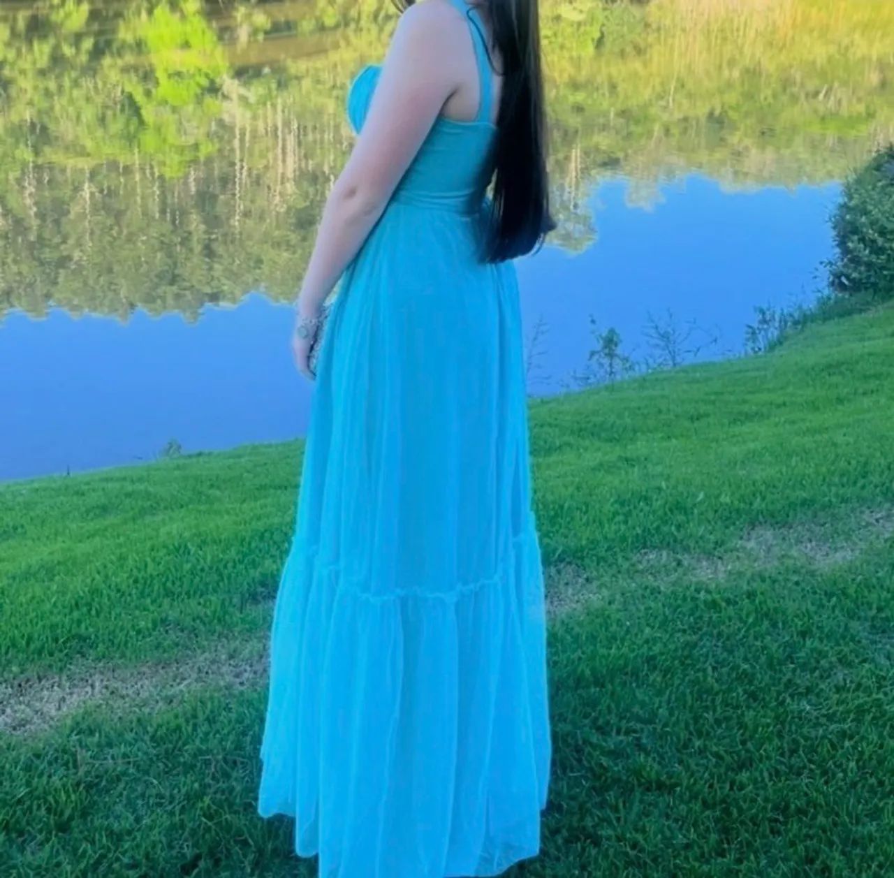 vestido longo labonna concept azul - P - Foto 2