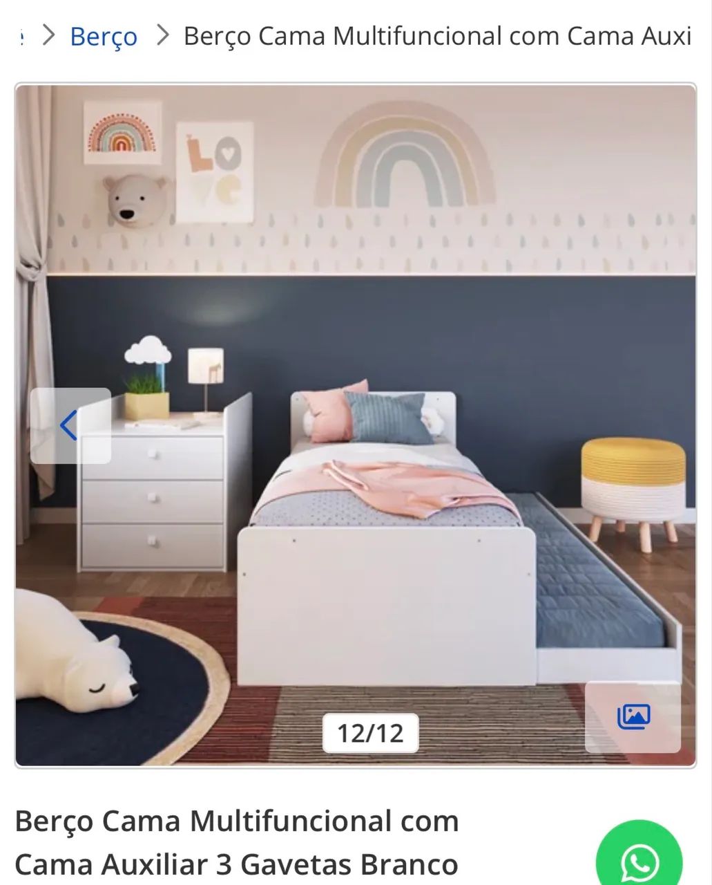 Berço cama multifuncional com 3 gavetas - Foto 4