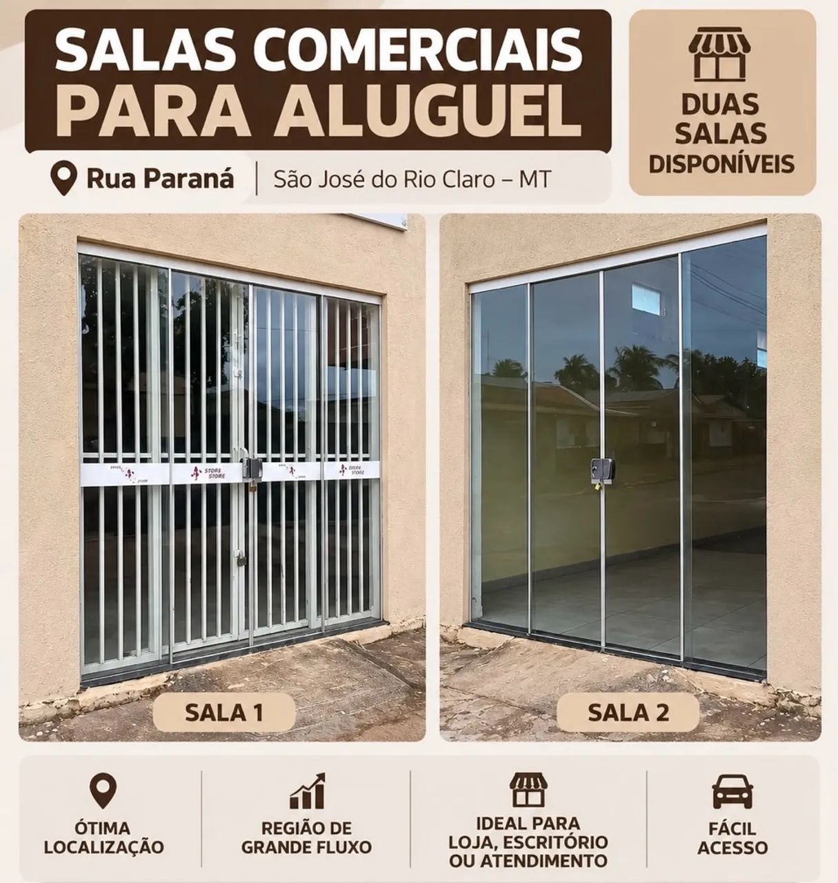 Alugo salas comerciais 