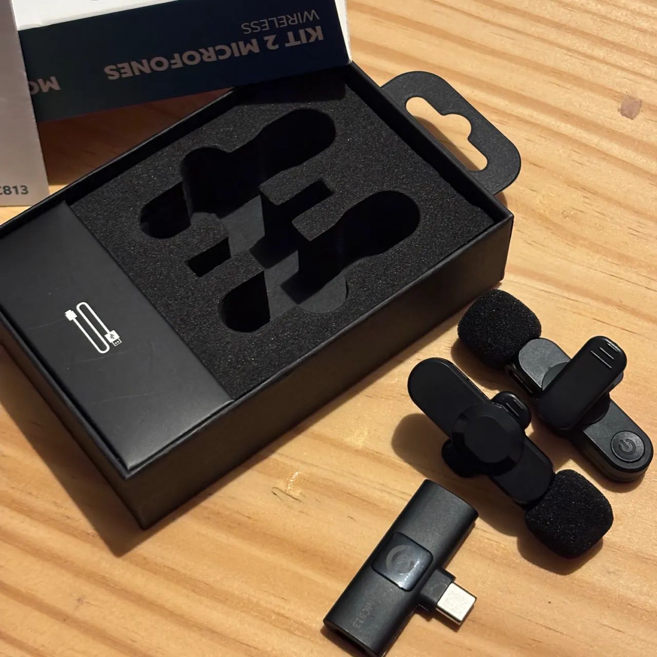 Par de microfones de lapela sem fio - Foto 5