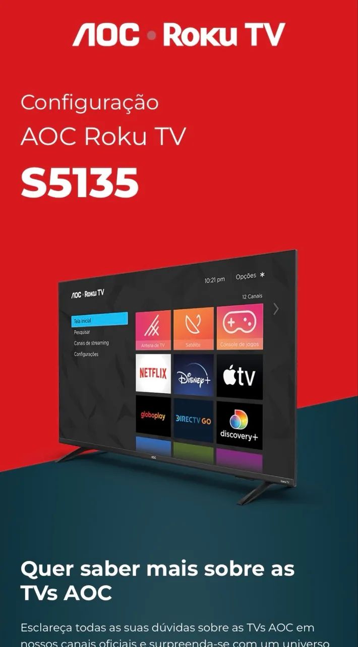 Smart TV AOC Nova Retirar Peças 