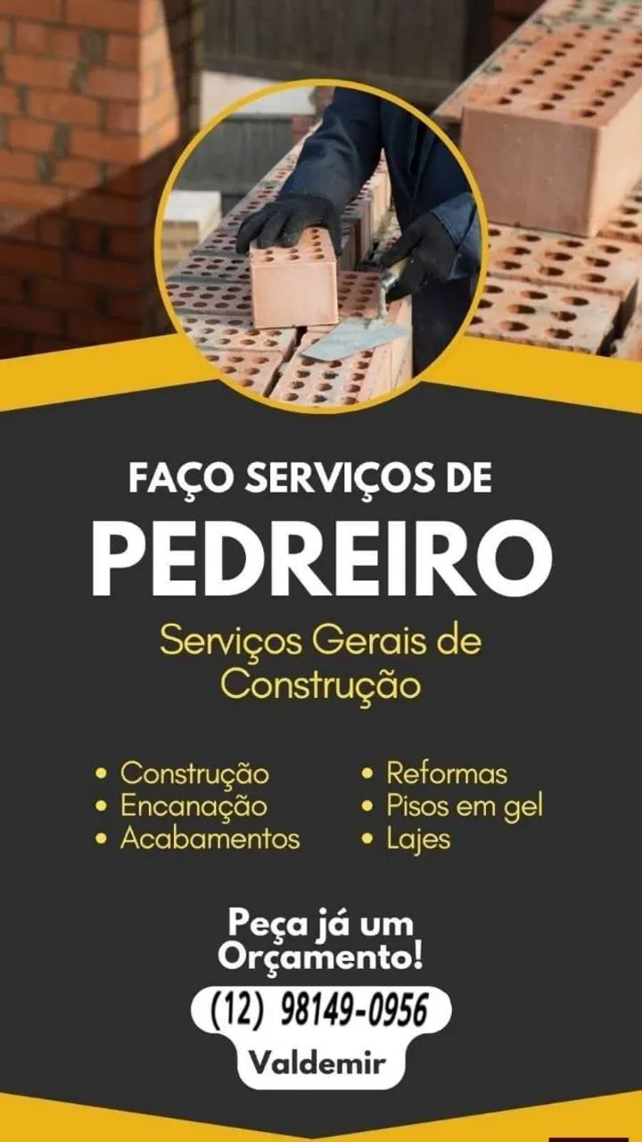 Precisa de pedreiro e só chamar 
