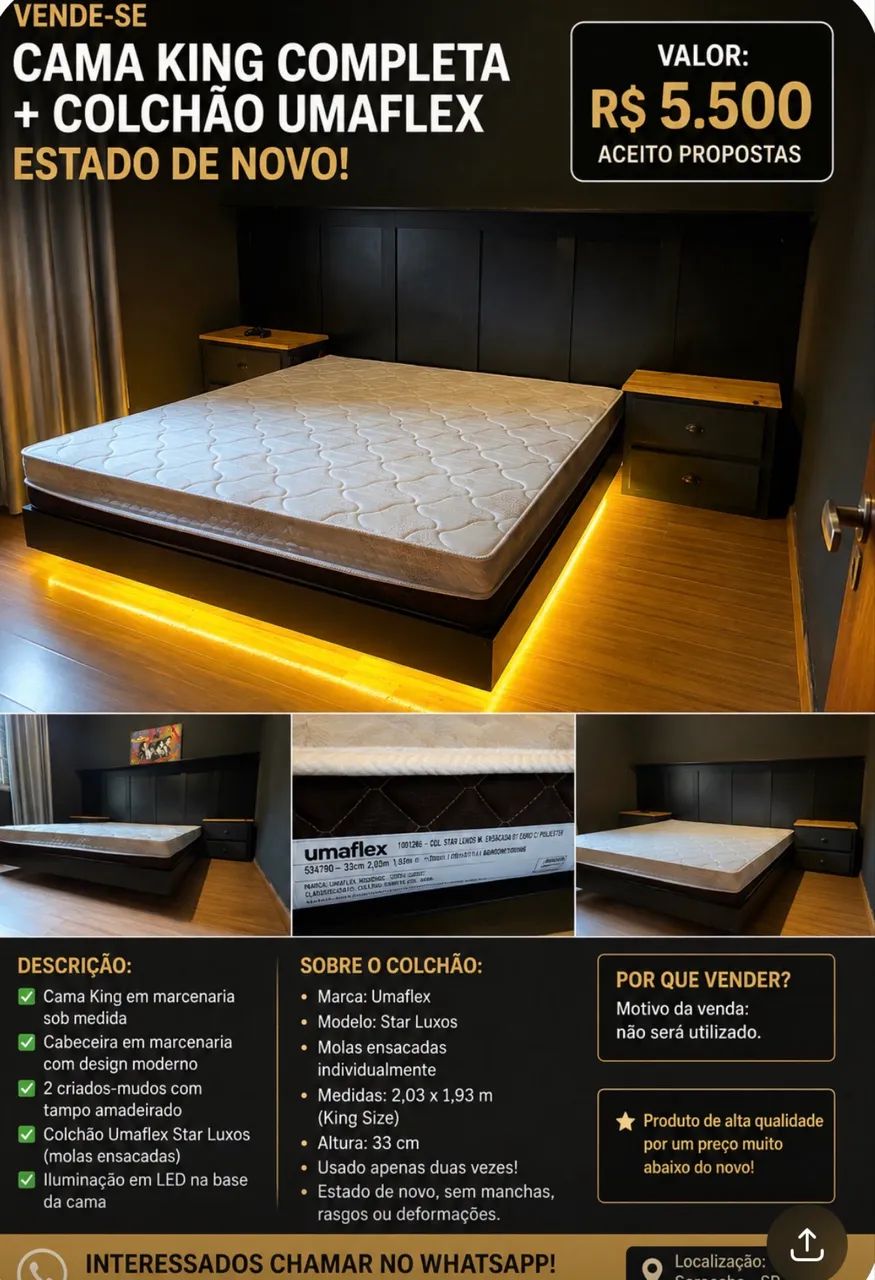 Vendo conjunto de cama ou somente colchão 
