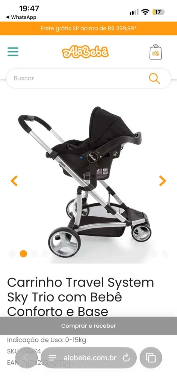 Bebê Conforto + Carrinho