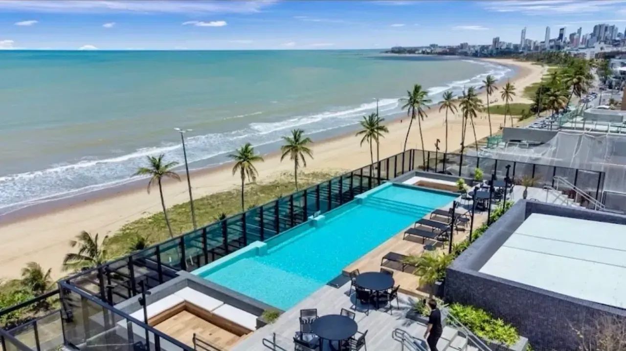 flat mobiliado no beach haus com vista definitiva